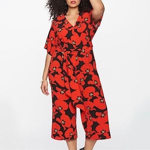 Eloquii Hello Dotty Floral Wide Leg Jumpsuit NWT